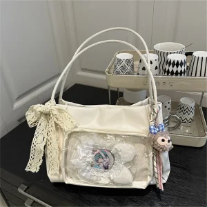 Y2k Japanese Harajuku Shoulder Bag Itabag Transparent Totes Bag Girls School Crossbody Bags for Women Female Designer Handbags