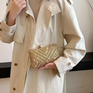 Luxury Rhinestones Evening Bag Dinner Shoulder Bag for Women Handbag - Fashion Crossbody Bags Vintage Underarm Bag Satchel